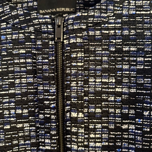 Banana Republic tweed suit zipper jacket blazer size 12 - Picture 3 of 6